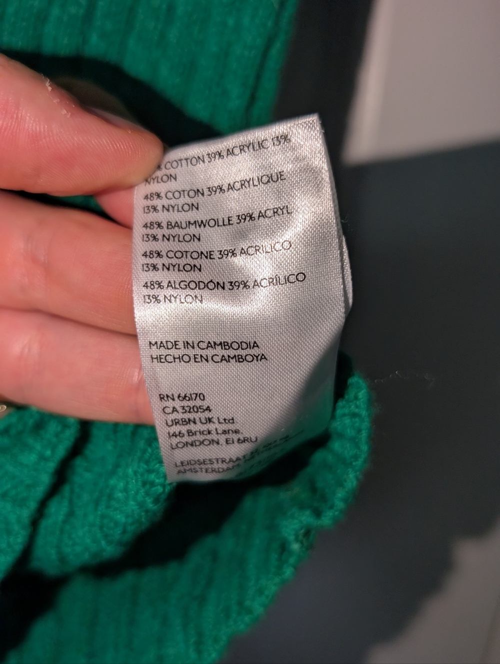 Green Ribbed Short-Sleeve Sweater Top - Picture 6 of 6